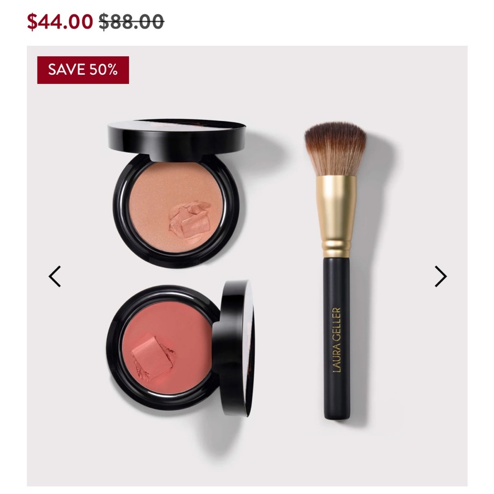 Laura Geller Blush Duo with Brush - Soft Pink and Bronze Neutral